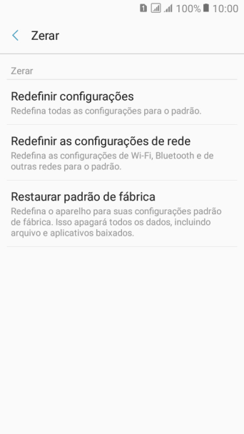 Pressione Restaurar padrão de fábrica. Pressione Restaurar padrão de fábrica.