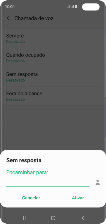 Digite o número desejado, e pressione Ativar. Digite o número desejado, e pressione Ativar.