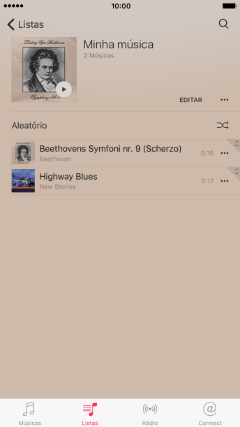 Navegue até a categoria ou lista de reprodução desejada, e pressione o arquivo de música. Navegue até a categoria ou lista de reprodução desejada, e pressione o arquivo de música.