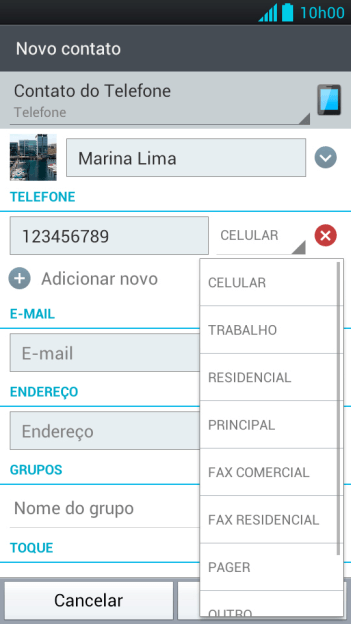 Pressione o tipo de número desejado. Pressione o tipo de número desejado.