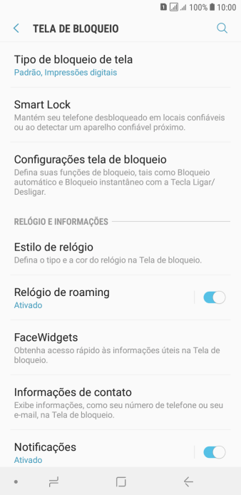 Pressione Tipo de bloqueio de tela, e digite o código de bloqueio extra. Pressione Tipo de bloqueio de tela, e digite o código de bloqueio extra.