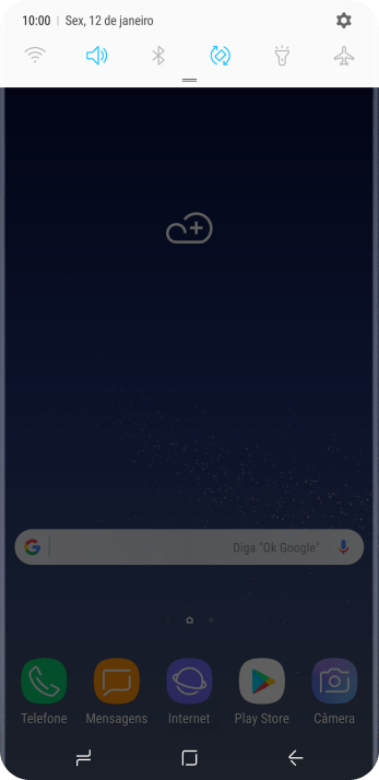 Pressione o ícone de configurações. Pressione o ícone de configurações.