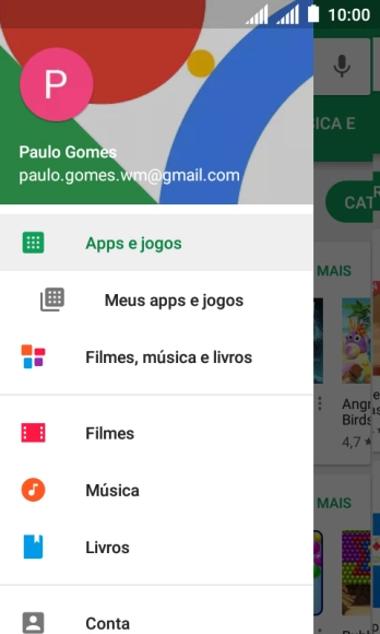 Pressione Meus apps e jogos. Pressione Meus apps e jogos.