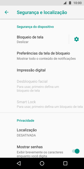Pressione Impressão digital. Pressione Impressão digital.