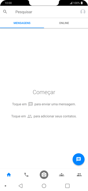Pressione o ícone de nova mensagem. Pressione o ícone de nova mensagem.