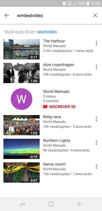 Pressione o vídeo desejado. Pressione o vídeo desejado.