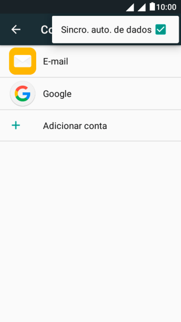 Pressione Sincro. auto. de dados para ativar ou desativar a função. Pressione Sincro. auto. de dados para ativar ou desativar a função.