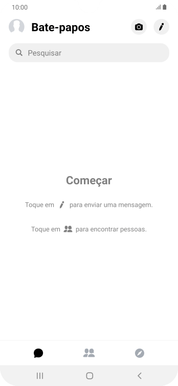 Pressione o ícone de nova mensagem. Pressione o ícone de nova mensagem.