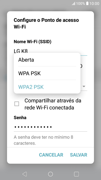 Pressione WPA2 PSK para proteger seu Roteador Wi-Fi com uma senha. Pressione WPA2 PSK para proteger seu Roteador Wi-Fi com uma senha.