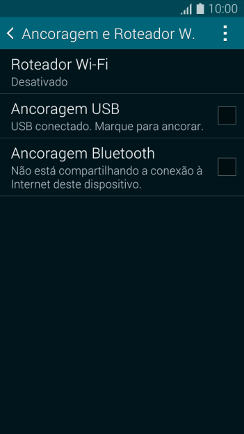 Pressione Ancoragem USB para ativar a função. Agora está estabelecida a conexão de Internet do computador via celular. Pressione Ancoragem USB para ativar a função. Agora está estabelecida a conexão de Internet do computador via celular.