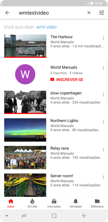 Pressione o vídeo desejado. Pressione o vídeo desejado.