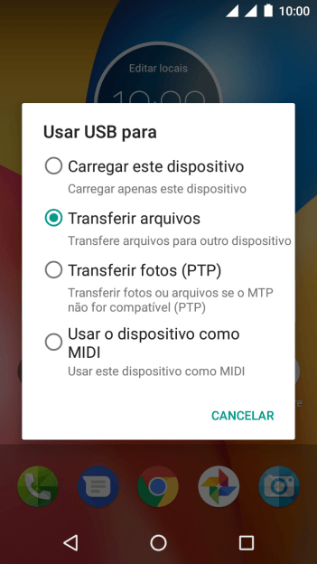 Pressione Transferir arquivos para ativar a função. Pressione Transferir arquivos para ativar a função.