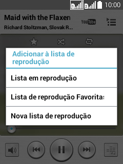 Pressione Nova lista de reprodução. Pressione Nova lista de reprodução.