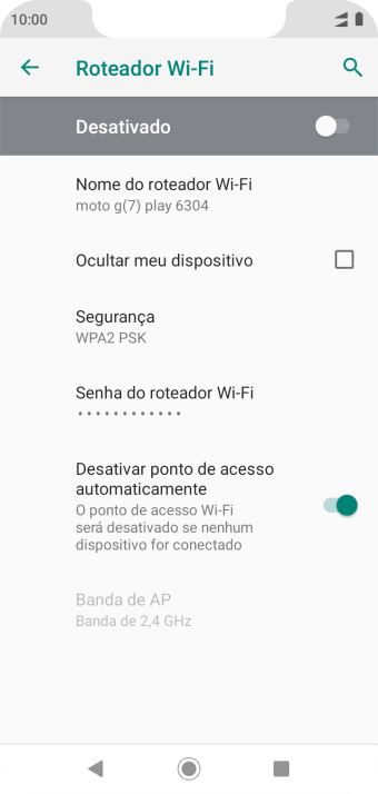 Pressione Senha do roteador Wi-Fi. Pressione Senha do roteador Wi-Fi.