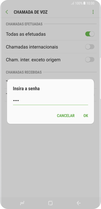 Digite sua senha de bloqueio, e pressione OK. Digite sua senha de bloqueio, e pressione OK.