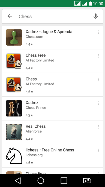 Pressione o app desejado. Pressione o app desejado.