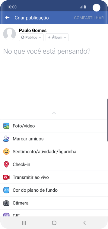 Pressione o campo de escrever, e digite o texto desejado. Pressione o campo de escrever, e digite o texto desejado.