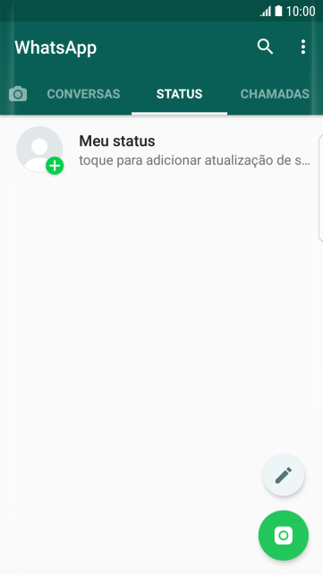 Pressione Meu status. Pressione Meu status.