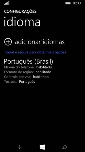 Pressione adicionar idiomas. Pressione adicionar idiomas.