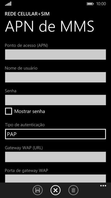 Pressione Tipo de autenticação. Pressione Tipo de autenticação.