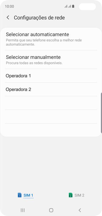 Pressione a rede desejada. Pressione a rede desejada.