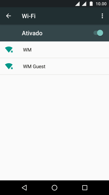 Pressione a rede Wi-Fi desejada. Pressione a rede Wi-Fi desejada.