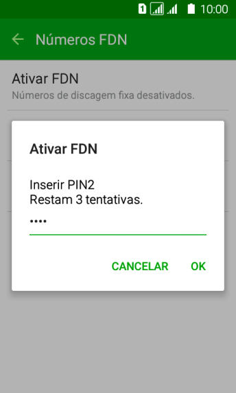 Digite o código PIN2, e pressione OK. Digite o código PIN2, e pressione OK.