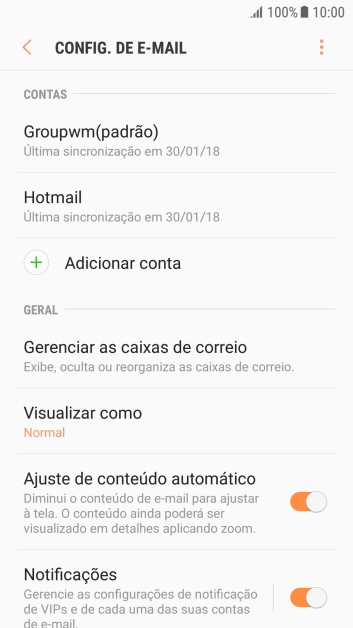 Pressione Notificações. Pressione Notificações.