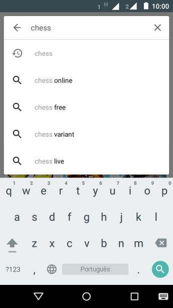 Insira o nome ou assunto do app desejado, e pressione o ícone de busca. Insira o nome ou assunto do app desejado, e pressione o ícone de busca.
