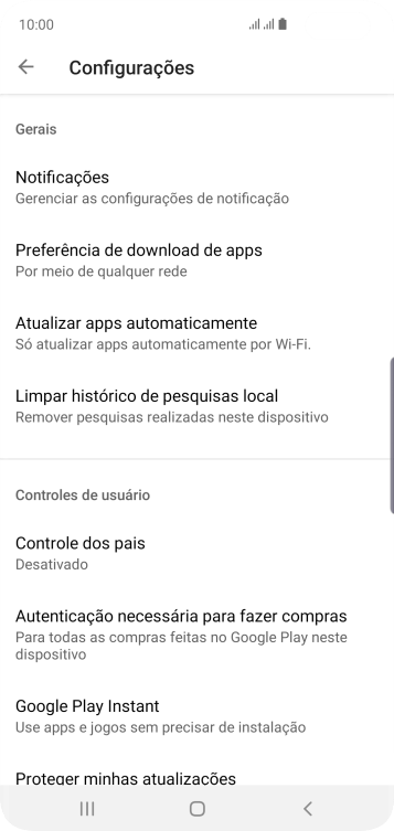Pressione Atualizar apps automaticamente. Pressione Atualizar apps automaticamente.