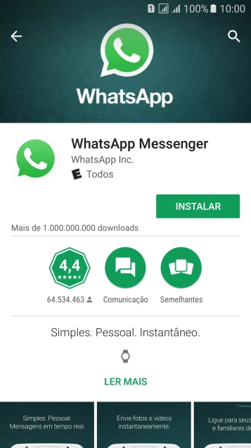 Pressione INSTALAR, e siga as indicações da tela para instalar o app. Pressione INSTALAR, e siga as indicações da tela para instalar o app.