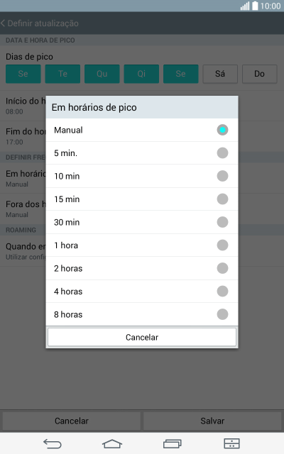 Pressione a configuração desejada. Pressione a configuração desejada.