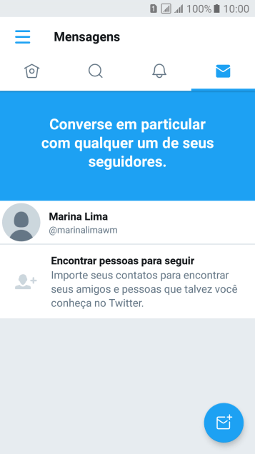 Pressione o ícone de nova mensagem. Pressione o ícone de nova mensagem.