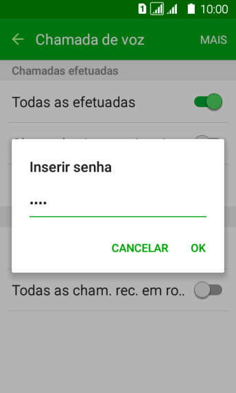 Digite sua senha de bloqueio, e pressione OK. Digite sua senha de bloqueio, e pressione OK.