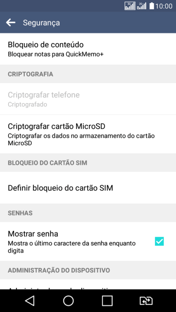Pressione Definir bloqueio do cartão SIM. Pressione Definir bloqueio do cartão SIM.