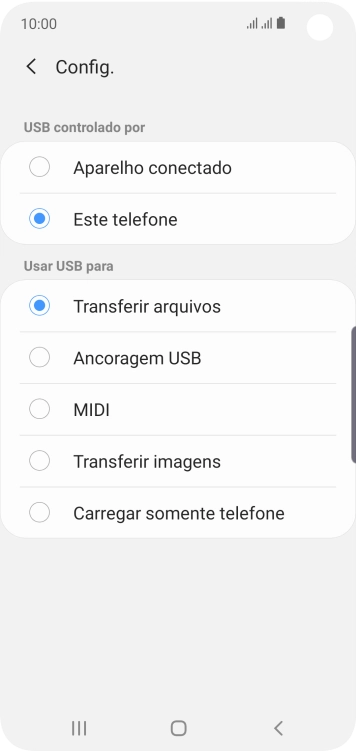 Pressione Transferir arquivos para ativar a função. Pressione Transferir arquivos para ativar a função.