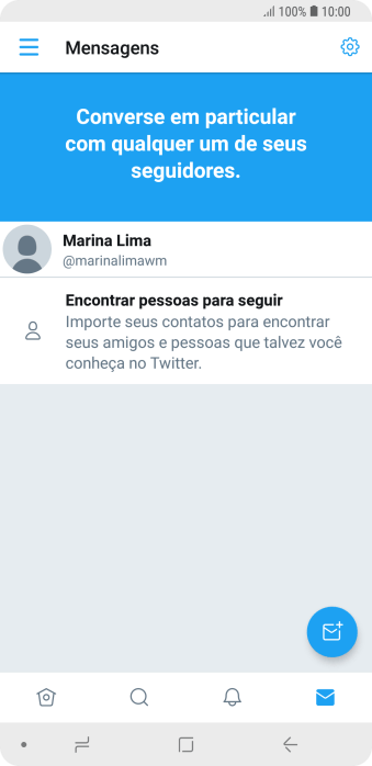 Pressione o ícone de nova mensagem. Pressione o ícone de nova mensagem.
