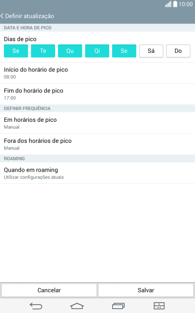 Pressione Em horários de pico. Pressione Em horários de pico.