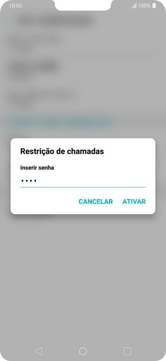 Digite sua senha de bloqueio, e pressione ATIVAR. Digite sua senha de bloqueio, e pressione ATIVAR.
