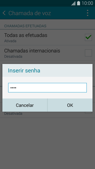 Digite sua senha de bloqueio, e pressione OK. Digite sua senha de bloqueio, e pressione OK.