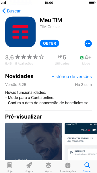 Pressione OBTER, e siga as indicações da tela para instalar o app. Pressione OBTER, e siga as indicações da tela para instalar o app.