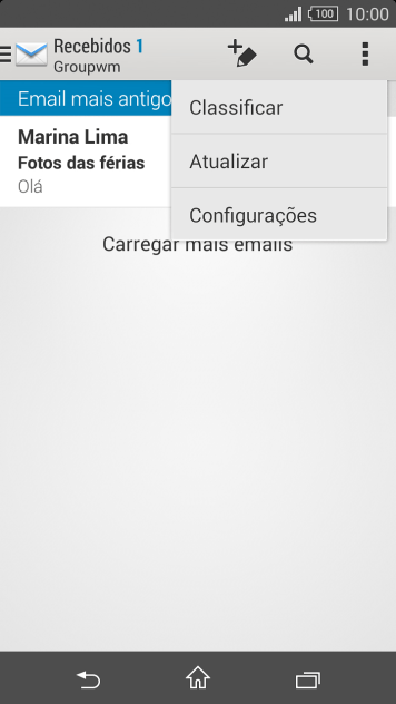 Pressione Configurações. Pressione Configurações.