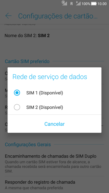 Pressione a configuração desejada. Pressione a configuração desejada.