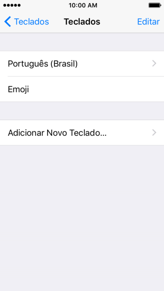Pressione Adicionar Novo Teclado.... Pressione Adicionar Novo Teclado....