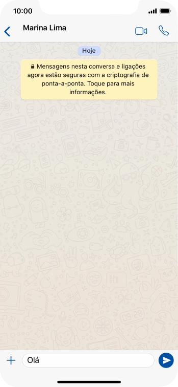 Escreva a mensagem desejada, e pressione o ícone de enviar. Escreva a mensagem desejada, e pressione o ícone de enviar.