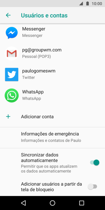 Pressione o indicador ao lado de Pressione o indicador ao lado de