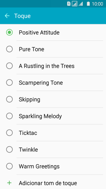 Pressione Adicionar tom de toque. Pressione Adicionar tom de toque.