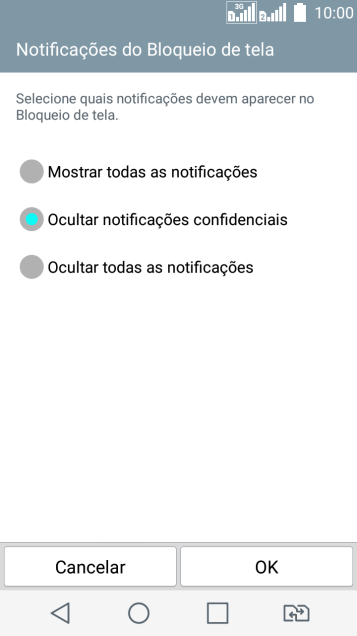 Pressione a configuração desejada. Pressione a configuração desejada.
