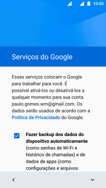 Siga as instruções na tela para transferir conteúdo do outro aparelho e finalizar a ativação do celular. Siga as instruções na tela para transferir conteúdo do outro aparelho e finalizar a ativação do celular.