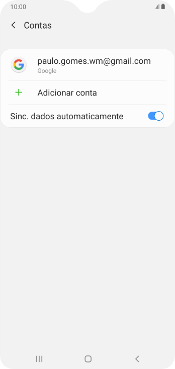 Pressione Adicionar conta. Pressione Adicionar conta.